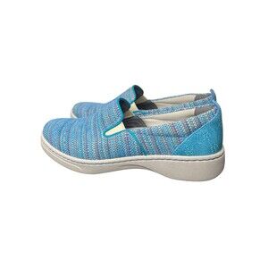 Dansko Belle Blue Slip On Sneakers Women's 7.5 Blue Woven Comfort Casual